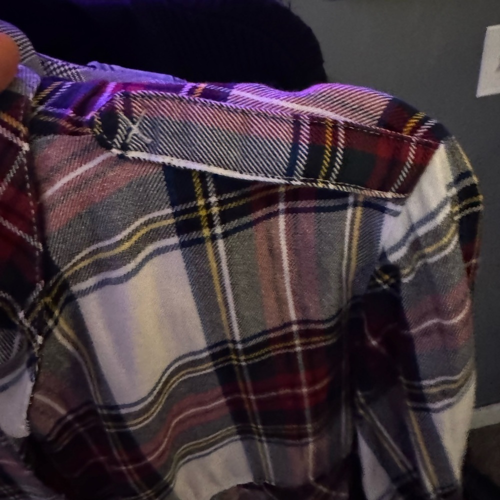 SANCTUARY BOYFRIEND SHIRT PLAID‎ SNAP BUTTON LONG SLEEVE TUNIC TOP - Picture 5 of 7